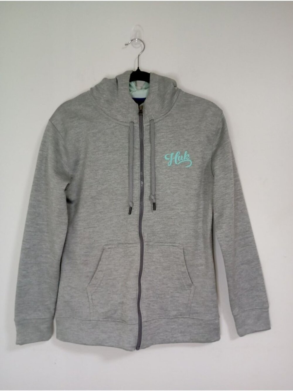 Huk Womens Gray Full-Zip Hoodie Sweatshirt With Pockets Size M